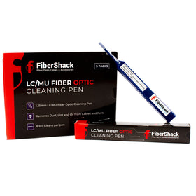 Fibershack cleaner pen in use on LC end face.