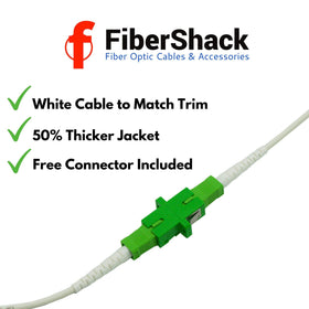 Fibershack white FTTH home installation cable blending with interior decor