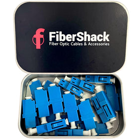 Fibershack LC coupler tin 20-pack for organized field installs.
