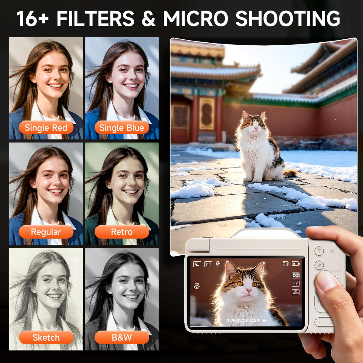 FieGsom back controls closeup, quick-access buttons for easy shooting