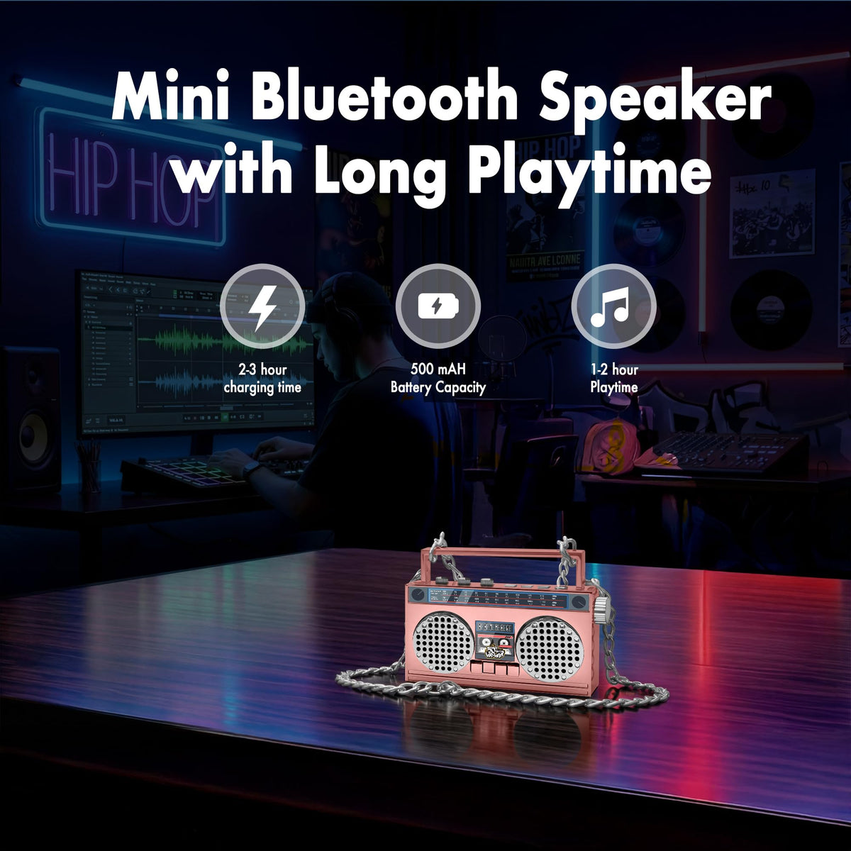 50th Anniversary Hip Hop dual 3W speakers deliver room-filling sound.