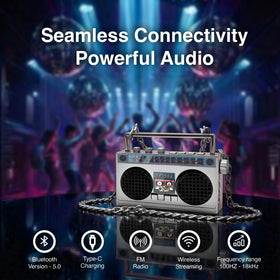 Built-in FM radio tuner on 50th Anniversary of Hip Hop speaker