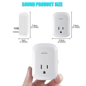 FiiMan plugged into outlet protecting a TV for continuous safety