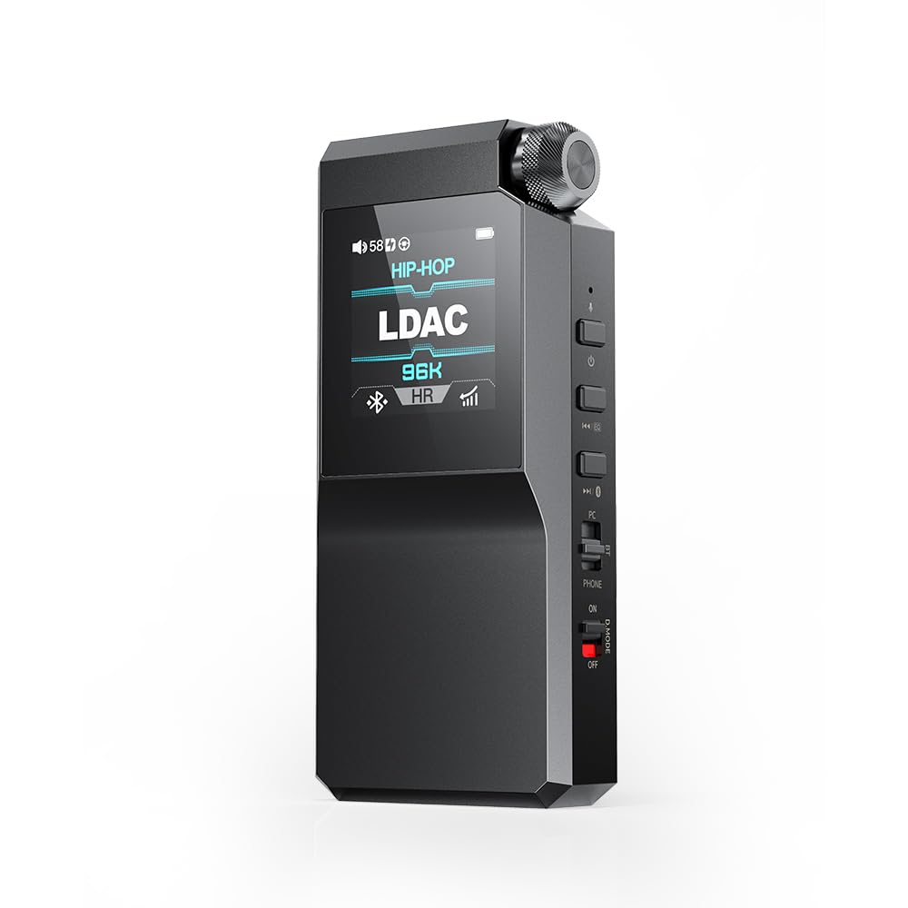 FiiO BTR17 front view showcases compact design for on-the-go listening.