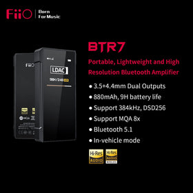 Fiio BTR7 dual outputs with 3.5mm and 4.4mm jacks for versatile wired listening