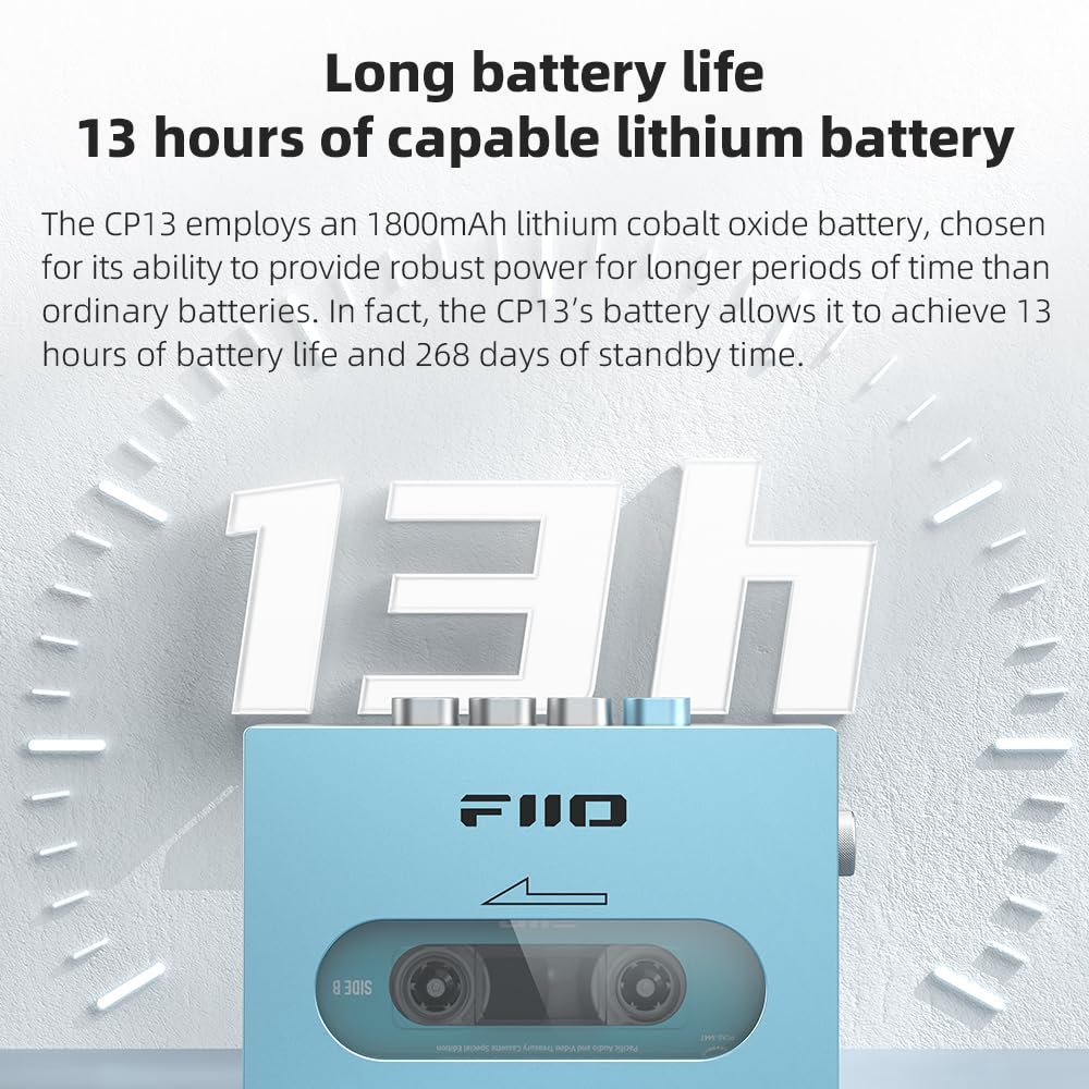 FiiO CP13 dual-mode power design supports battery and USB-C charging.