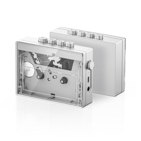 FiiO CP13 transparent case front with large playback buttons for easy control.