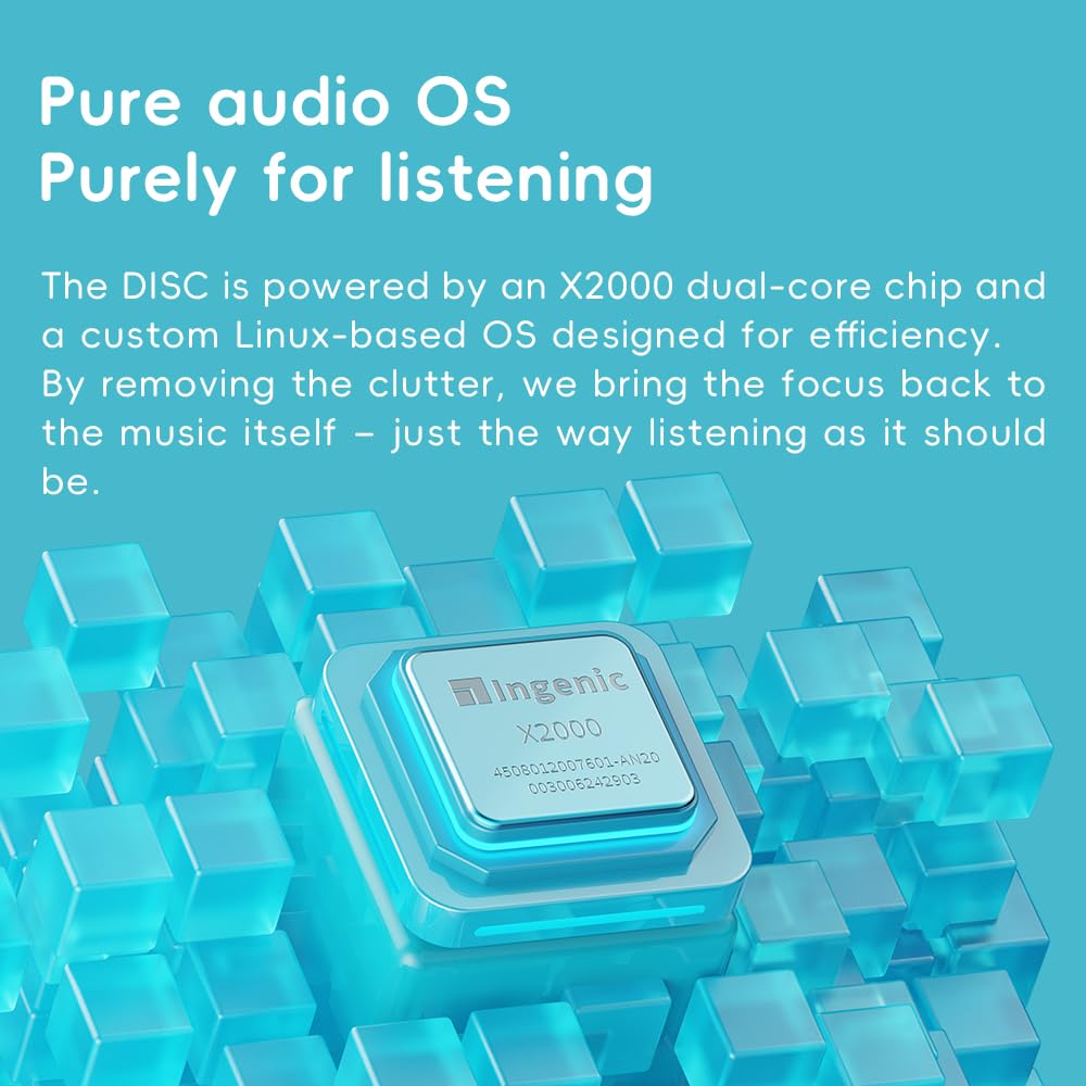 FIIO DISC Pure Music OS offers fast navigation and smooth music management.