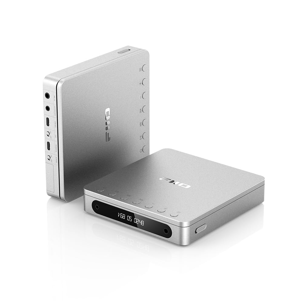 FiiO DM13 front panel showcasing compact design for portable high-fidelity listening.