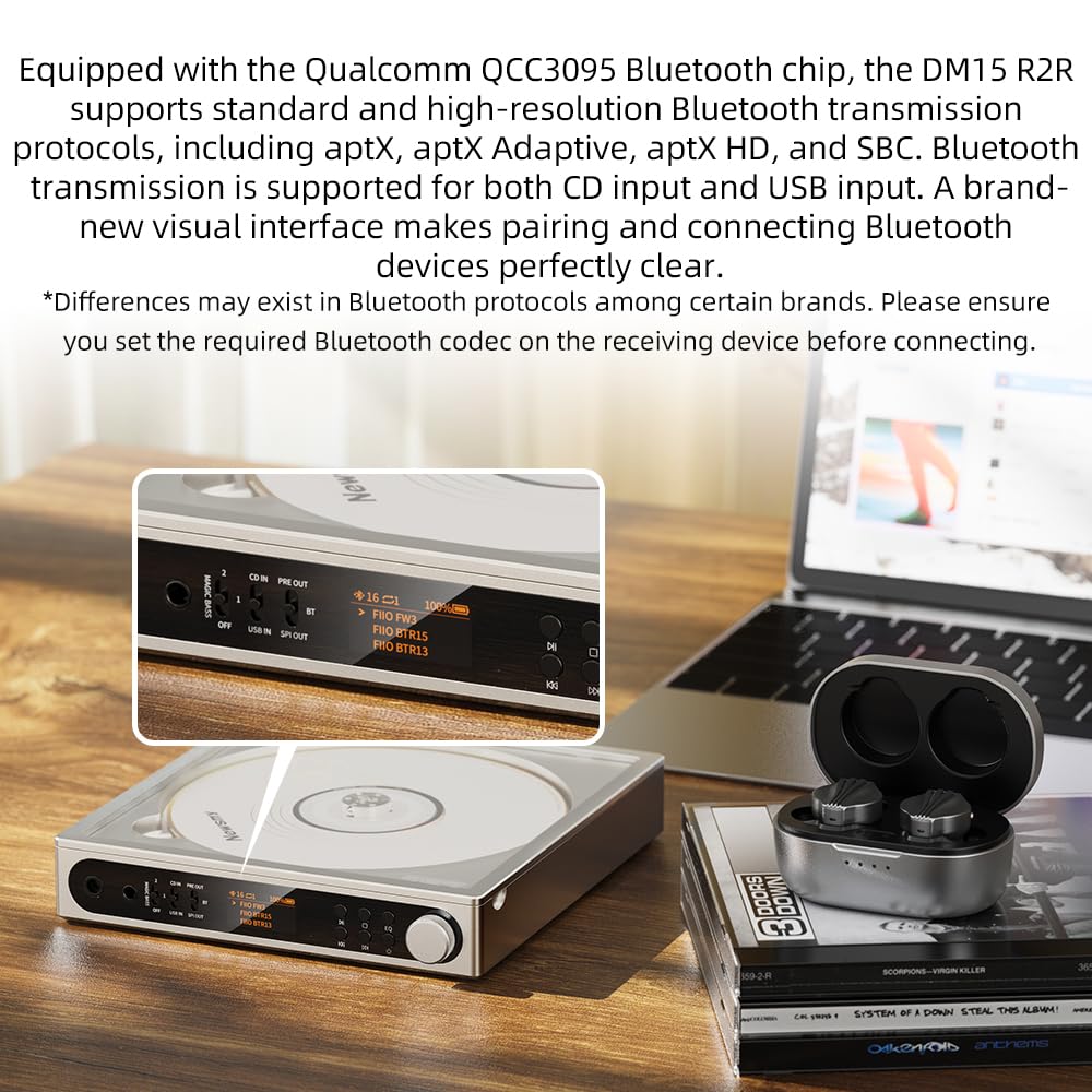 FiiO DM15 with aptX Adaptive Bluetooth simplifies wireless streaming.