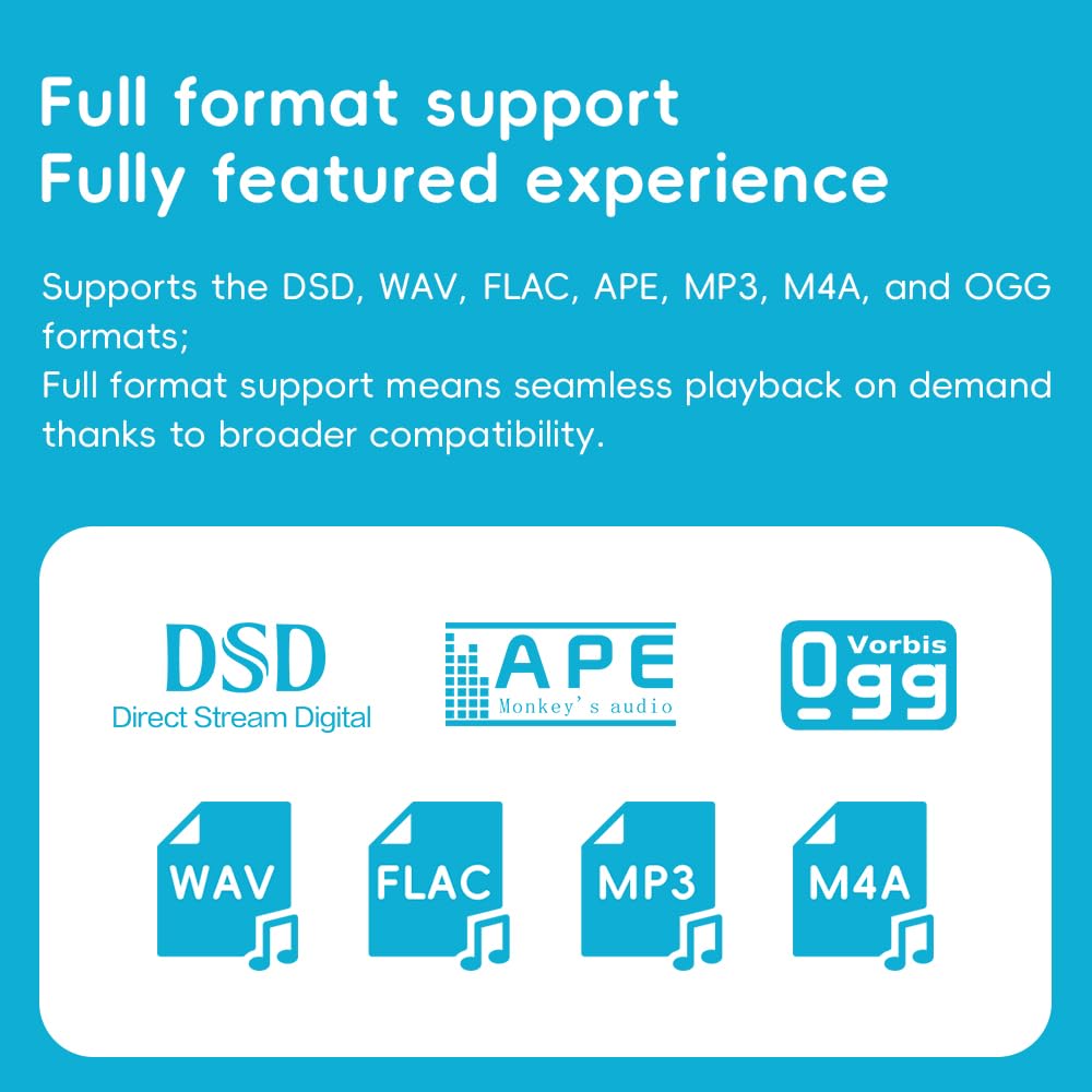 Fiio Echo MINI memory expansion with 8GB internal and SD up to 256GB.