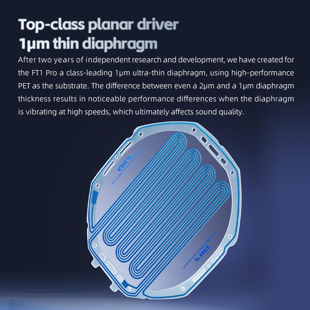 FT1 Pro 1μm ultra-thin diaphragm close-up for detailed high-speed response.