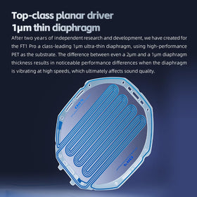 FT1 Pro 1μm ultra-thin diaphragm close-up for detailed high-speed response.