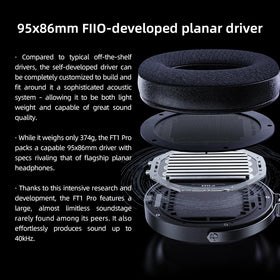 Close-up of the FT1 Pro flat unit illustrating wide soundstage capability.