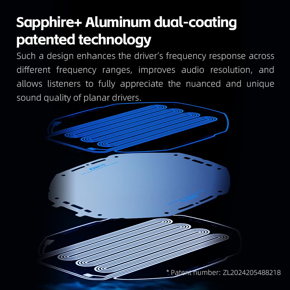 Diaphragm with sapphire and aluminium coatings on FT1 Pro for clarity.