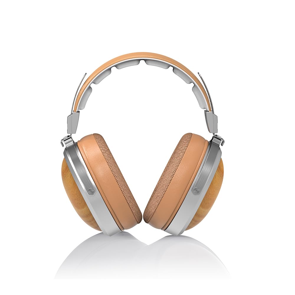 FiiO FT1 close-up on black walnut cups highlighting warm texture for immersive listening