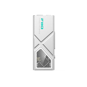 FiiO JadeAudio KA13 front view enables easy access to dual outputs for versatile listening.