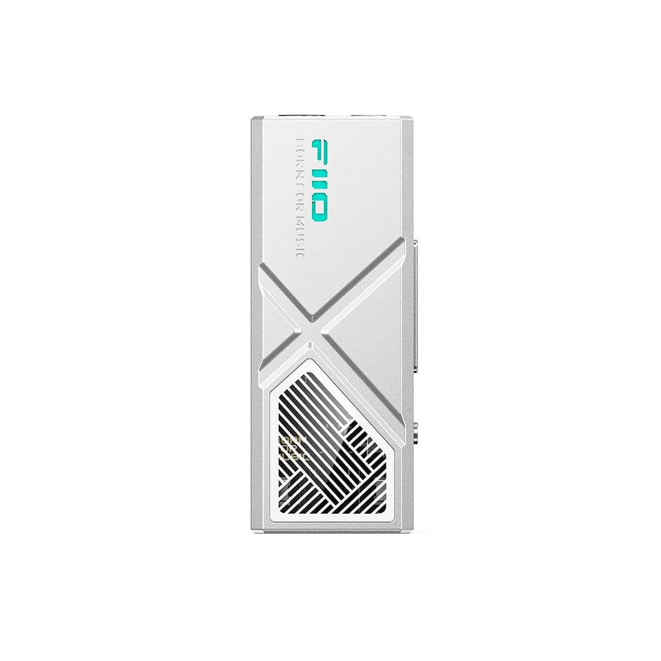 FiiO JadeAudio KA13 front view enables easy access to dual outputs for versatile listening.