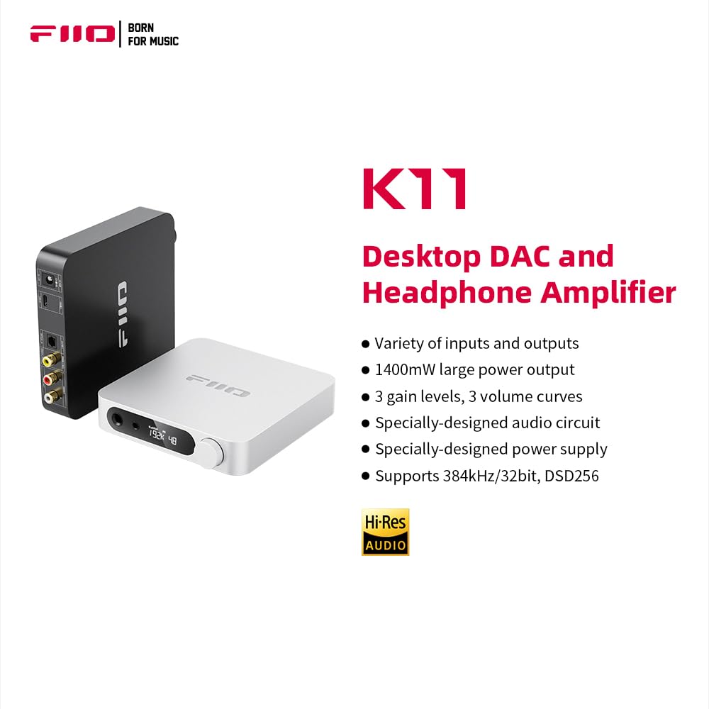 Fiio K11 4.4mm balanced output for clean, balanced headphone amplification.