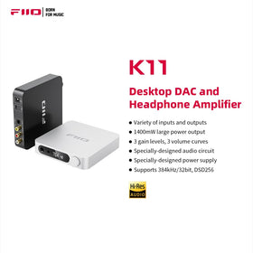Fiio K11 4.4mm balanced output for clean, balanced headphone amplification.