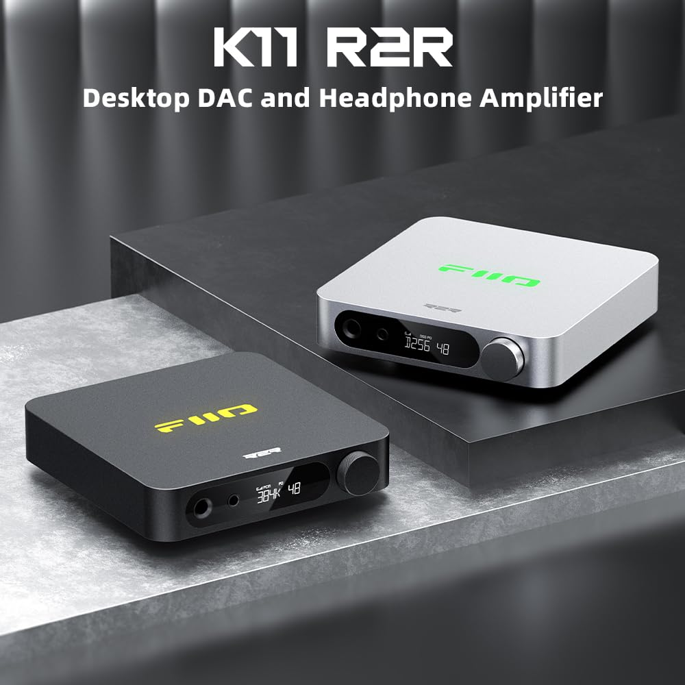 FiiO K11 R2R DAC top view shows compact desk-friendly design