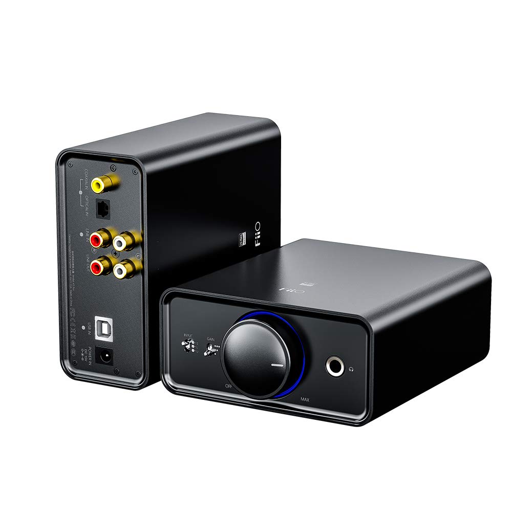 FiiO K5 Pro front panel with volume and power controls for easy listening.