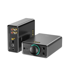 Fiio K7 balanced front panel with dual AK4493S DACs for clean, detailed sound.