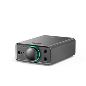 Fiio K7 ports and connectivity with USB, optical, and coaxial inputs for versatile setups.