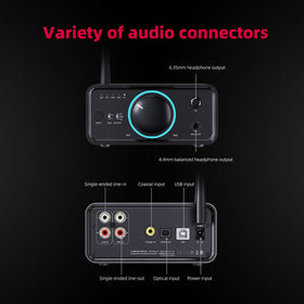 FiiO K7BT RGB LEDs indicate state and sample rate