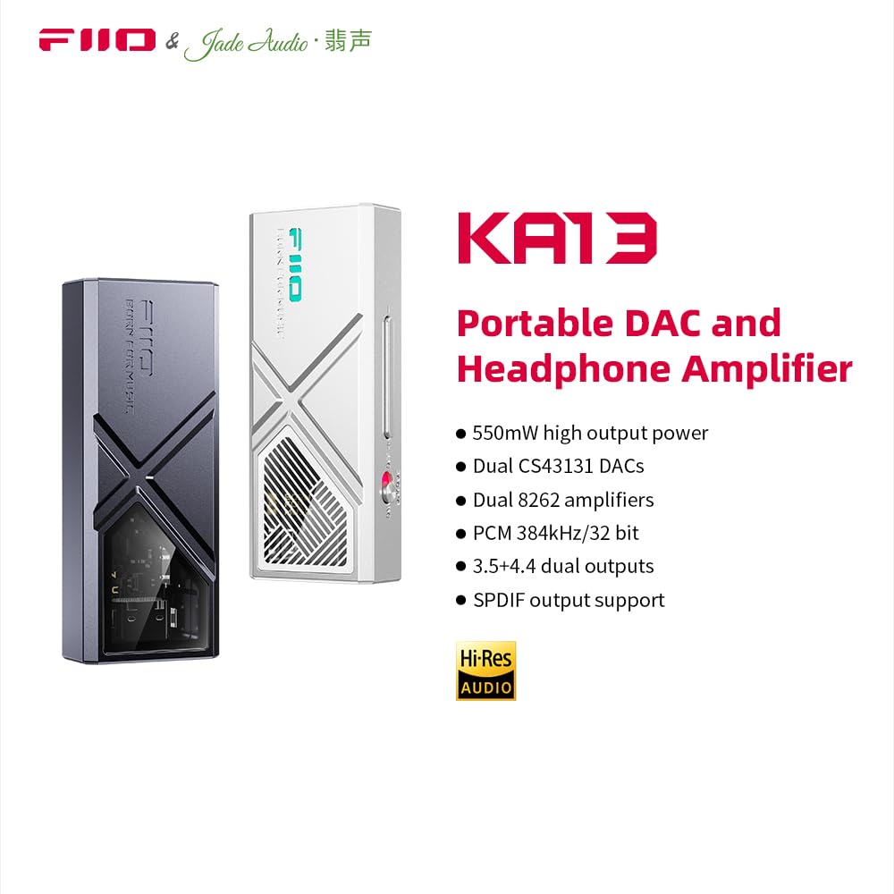 FiiO KA13 internal DAC closeup highlighting dual CS43131 chips for clearer audio detail