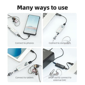 FiiO KA13 connected to a smartphone demonstrating portable high‑res playback on the go