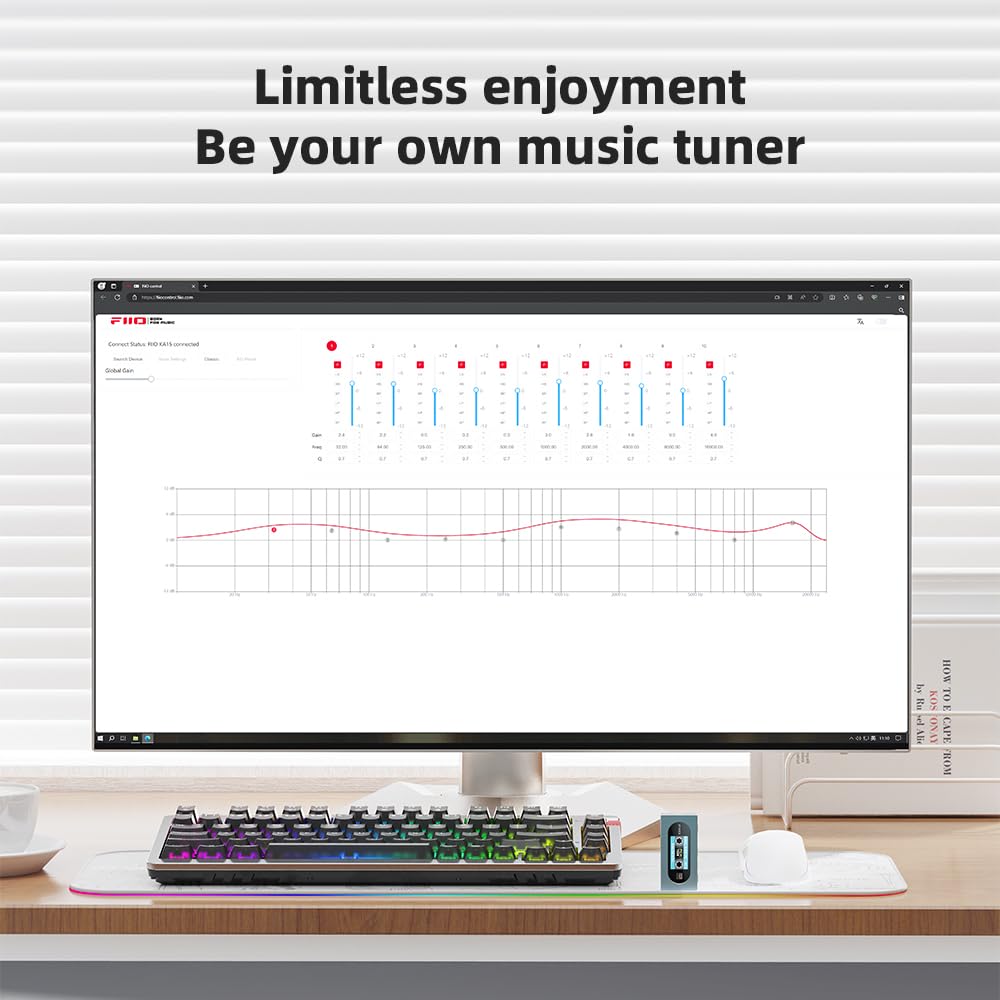 FiiO KA15 desktop mode UI ready for desktop use
