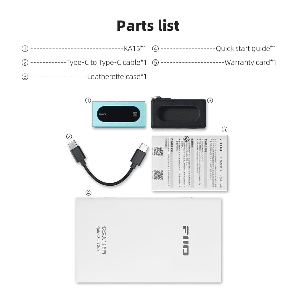 FiiO KA15 USB connection works across Android, iOS, Windows, macOS with driver-free mode.
