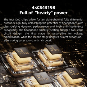 Fiio M21 desktop mode image illustrating 950 mW power for enhanced stationary listening.