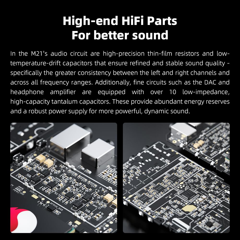 FiiO M21 high-resolution audio with DSD support for faithful playback.