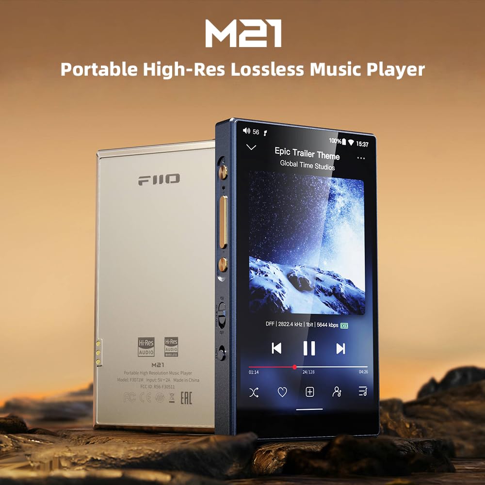 Fiio M21 side ports and outputs enabling easy connection to headphones and adapters.