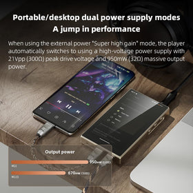 FiiO M21 USB audio and SPDIF ports enable precise playback