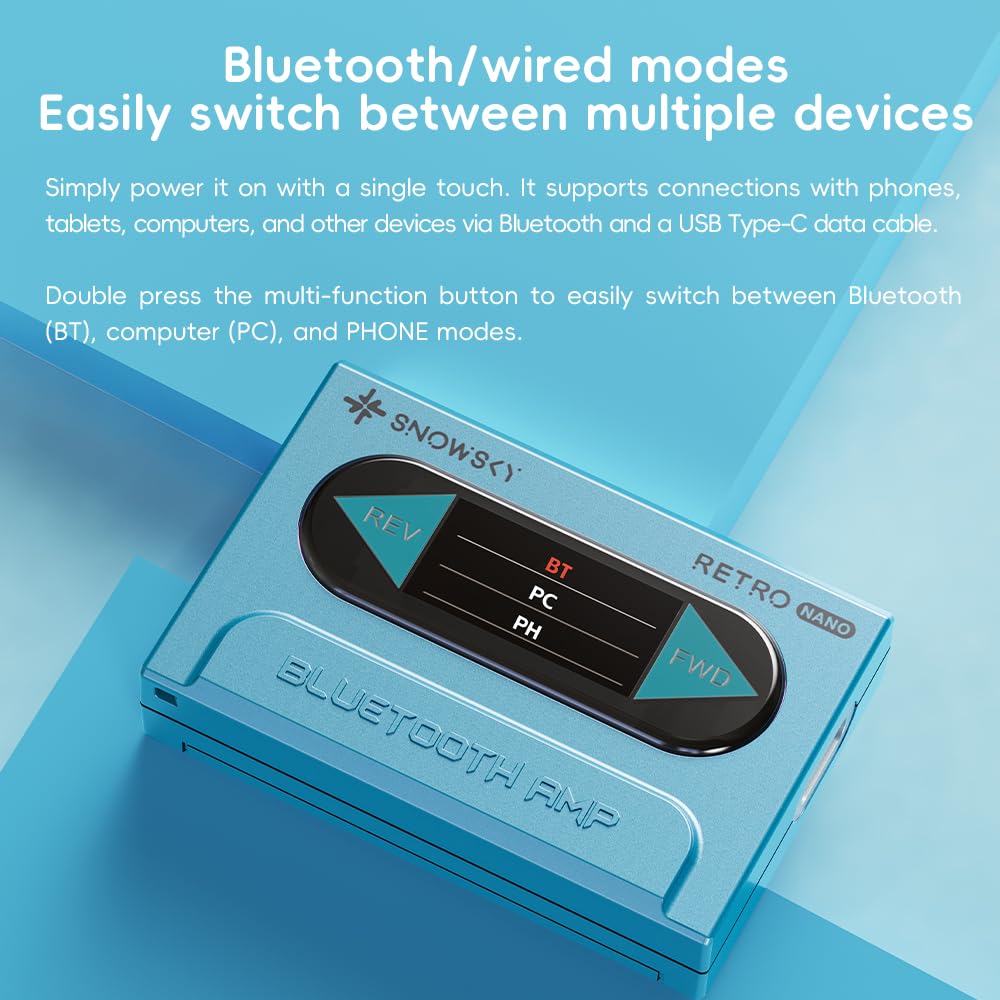 FiiO Snowsky Retro Nano in use with wireless Bluetooth for convenient listening.