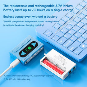 FiiO Snowsky Retro Nano replaceable battery for extended wireless sessions.