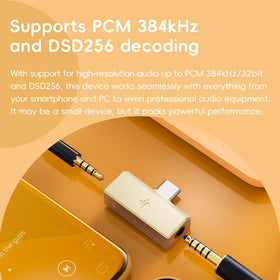 FiiO Tiny DAC Android control app bar offers DSP tuning and easy setup