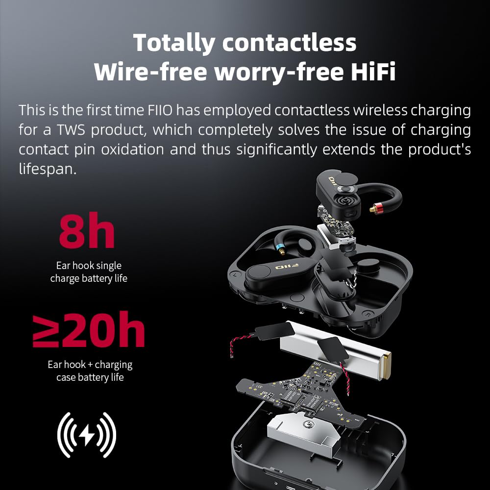 FiiO UTWS5 QCC5141 Bluetooth chip ensuring stable wireless connection.