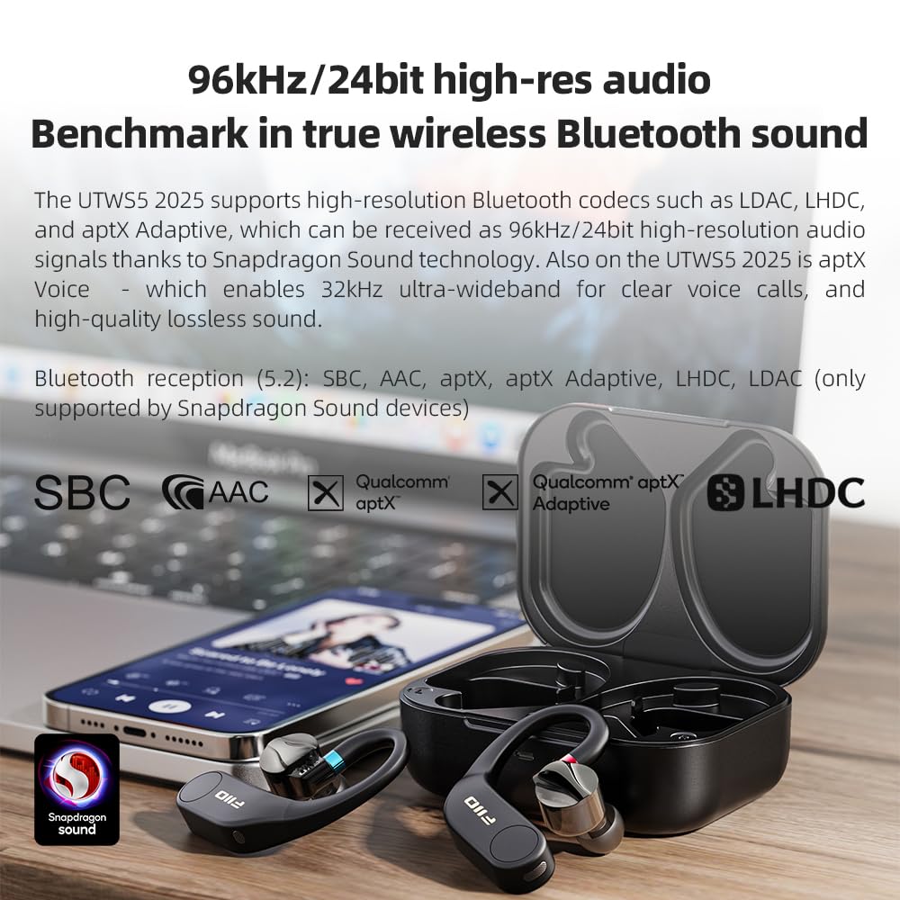 FiiO UTWS5 ten EQ points for precise sound shaping.