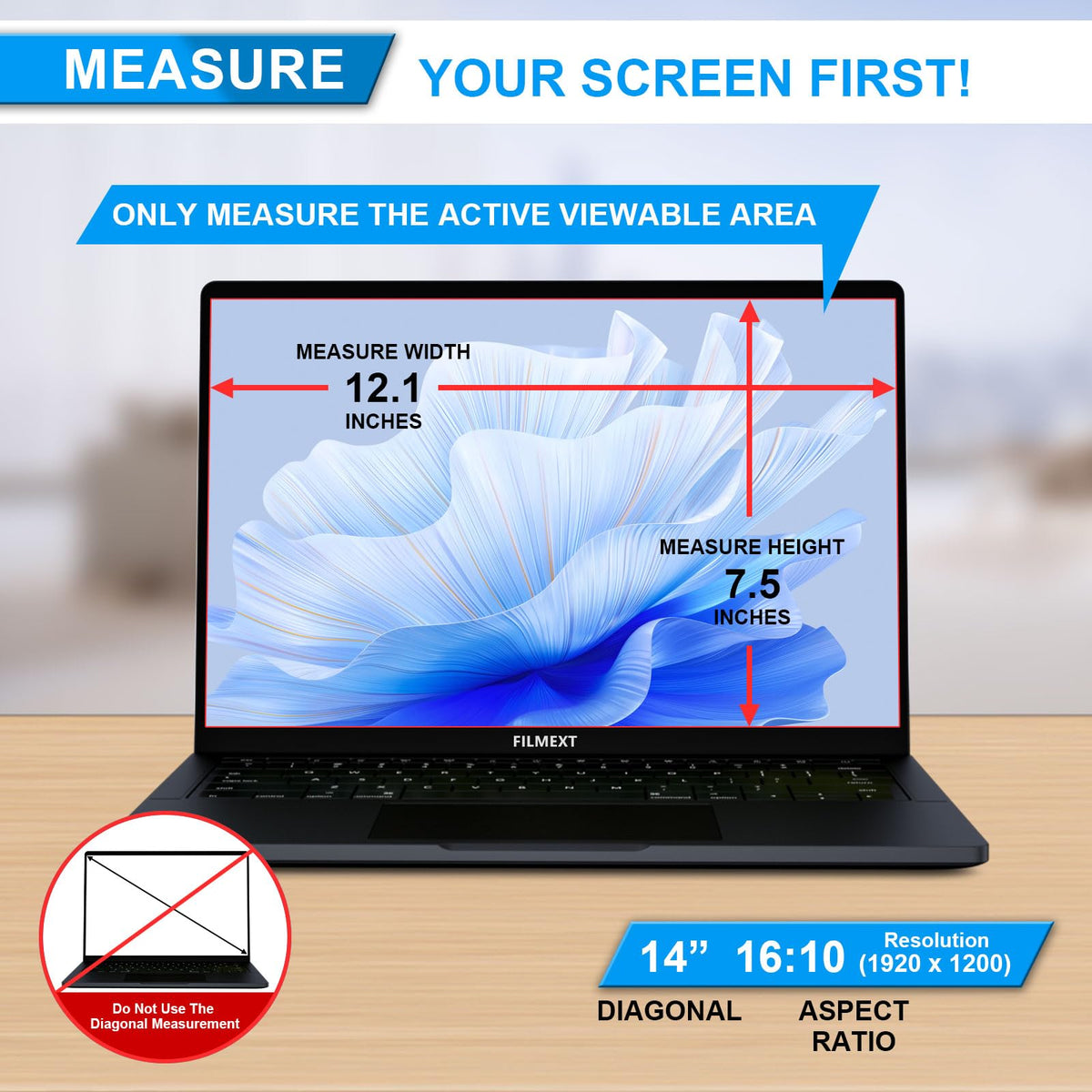 FILMEXT anti-blue-light privacy filter reduces eye strain during work.
