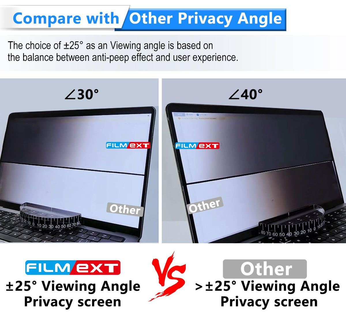 FILMEXT closed laptop profile showing filter sits flush and protects