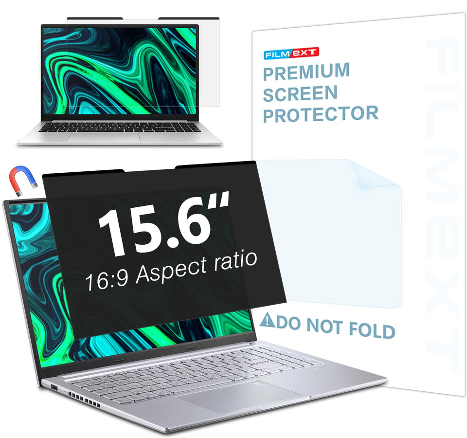 FILMEXT front view of privacy screen showing clean fit and clear central visibility