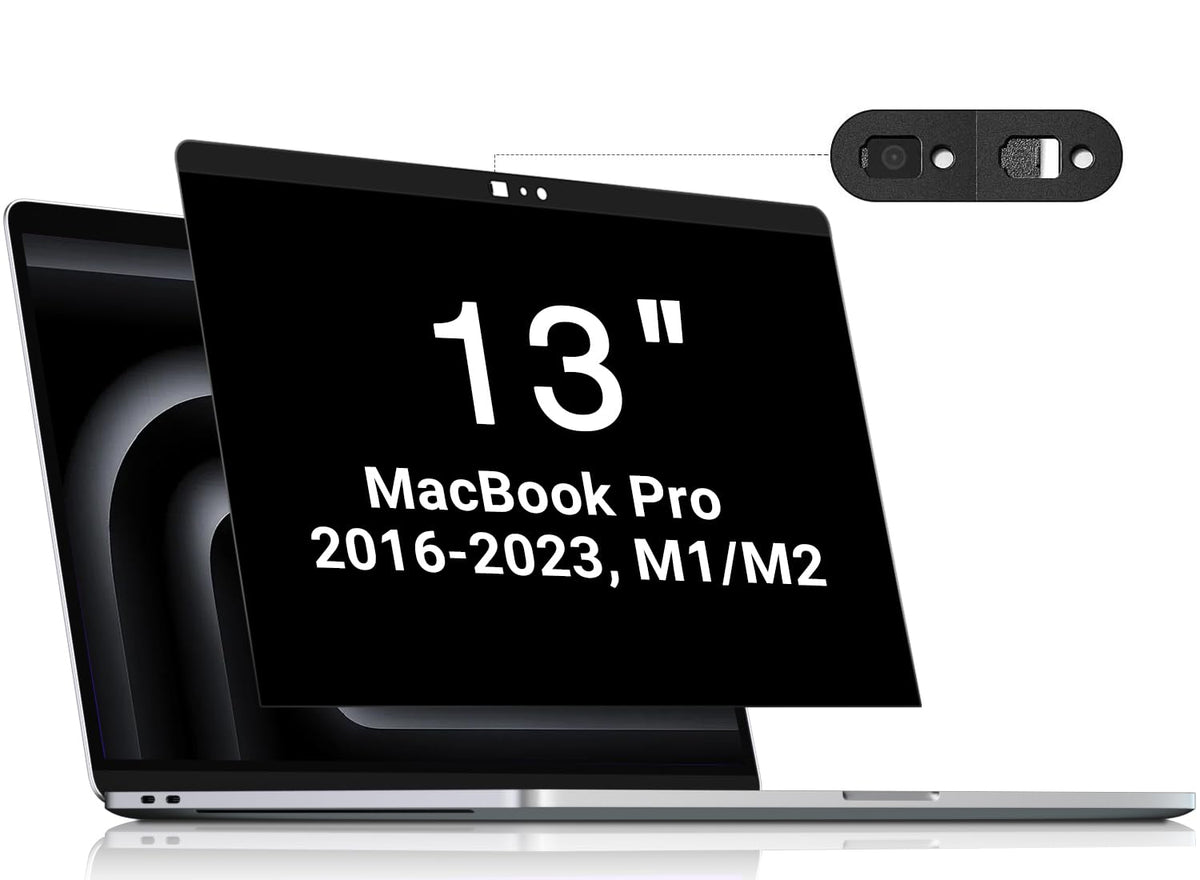 FILMEXT front view on MacBook Pro 13 showing precise fit and clear forward visibility