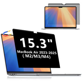 FILMEXT front view of magnetic privacy screen showing full coverage and clean fit for MacBook Air