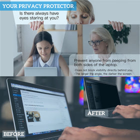 Filmext 13.3-inch privacy screen anti-glare matte finish reduces reflections.