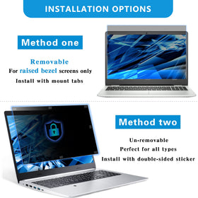 Filmext 13.3-inch privacy screen protects against dust and minor scratches.