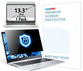 Filmext 13.3-inch privacy screen front view protects privacy from side viewing.